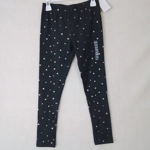 OshKosh Cotton Blend Leggings Size‎ 10 Dark Gray w/ Rose Gold Stars